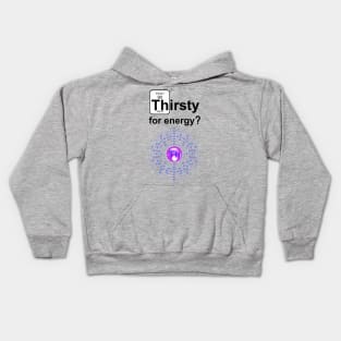 Thirsty for energy thorium blue Kids Hoodie